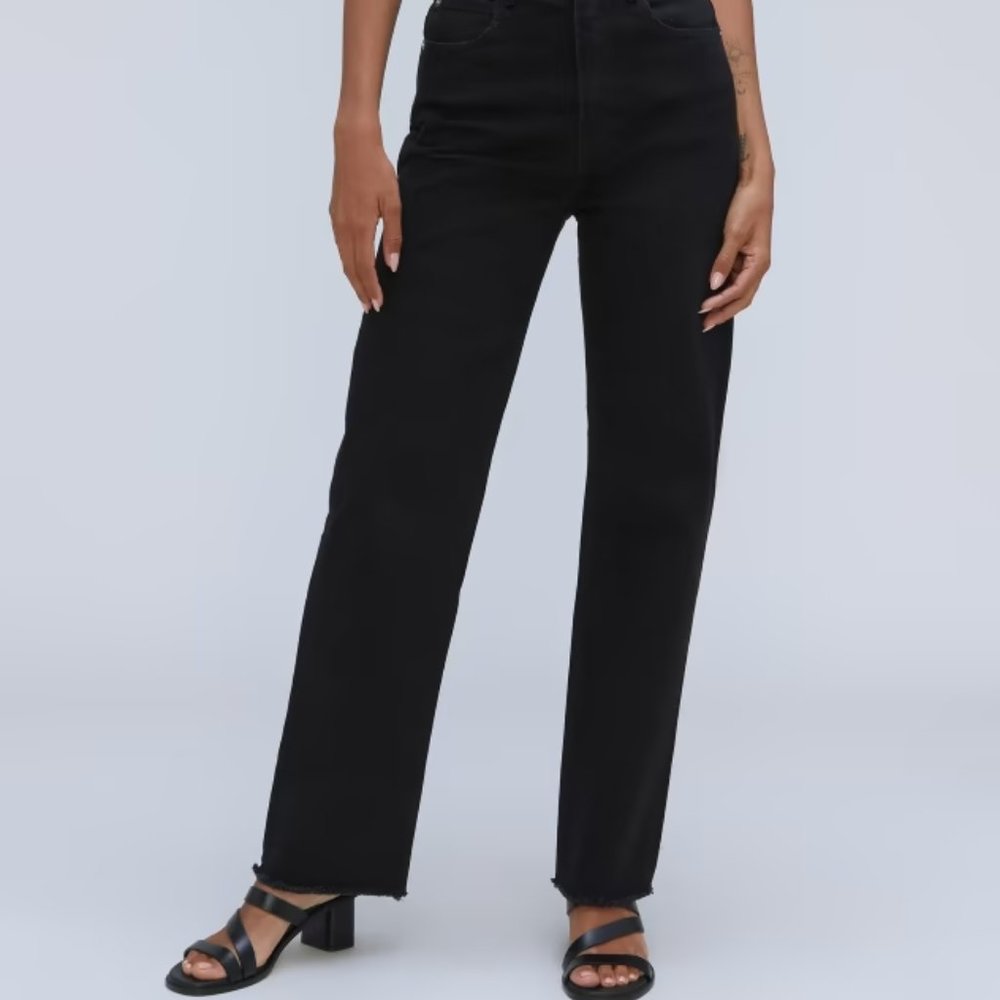 Everlane Way High Jean in Coal, Organic Cotton, size 26